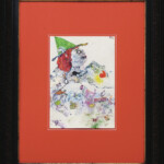 Eitempera, Aquarellfarbe, Bunt- und Aquarellstift auf Papier, im
Vintage Rahmen 53x64cm, 500 €