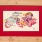 Eitempera, Aquarellfarbe, Bunt- und Aquarellstift auf Papier, im Tomzig-Reformrahmen 98x72cm (im Besitz der Künstlerin)